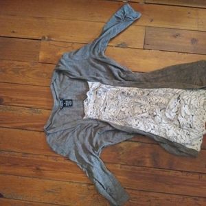 Ruffle lace tunic style top